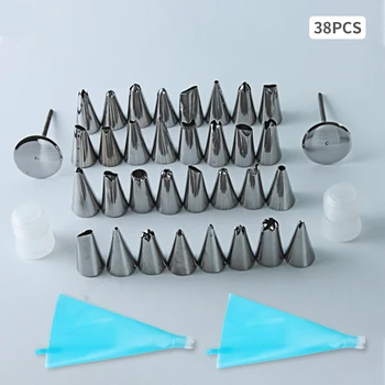 

38Pcs Cake Decorating Kits Reusable Plastic Couplers Baking Frosting Tools for Birthday Cake Party Dessert Kitchen Accessories