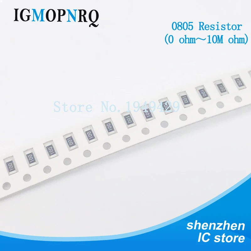 100 шт. 0805 SMD 1/4 Вт 0R ~ 10 м чиповый резистор 0 10R 100R 220R 330R 470R 1K 4 7 K 10K 47K 100K 330K 330 470 Ом 1 3 |