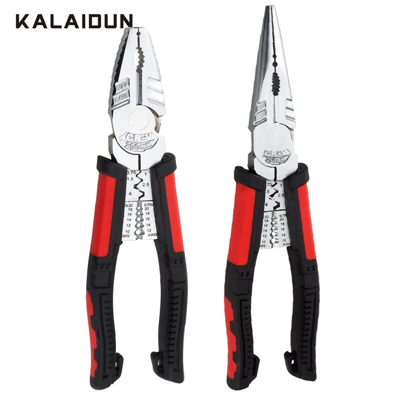 

KALAIDUN Multitool Pliers Terminal Crimping Tool Wire Stripper Cable Cutter Crimper Crimp Plier Long Nose Pliers For Electrician