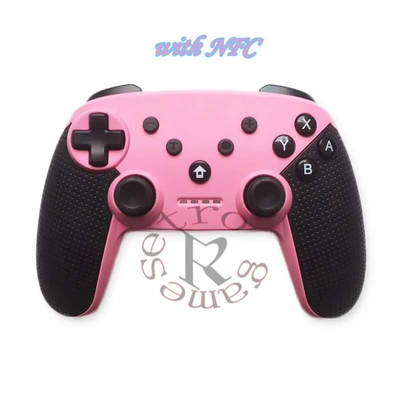 pink with NFC Беспроводной игровой коврик с NFC ручка вибрации для NS Switch/Switch Lite игровые аксессуары геймпад для nintendo#1019 - Цвет: pink with NFC