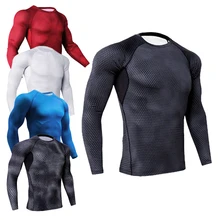 Быстросохнущая Облегающая рубашка для фитнеса, плотно облегающая спортивная мужская тренировочная одежда для бега, велосипеда, силовая тренировка, новинка