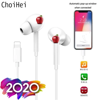 

For Apple iPhone 7 8 6 Plus In Ear Stereo Earphones with Microphone Wired Bluetooth Earphone for iPhone 11 X XR XS Max Headsets