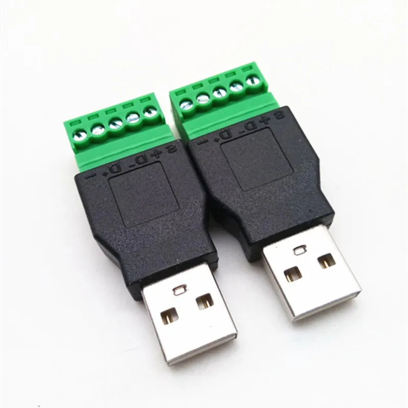 

1Pcs USB 2.0 Type Male Female Turn 5Pin Terminal USB Turn Terminal Avoid Welding Plugs USB Plug Male Head Female Head Connector