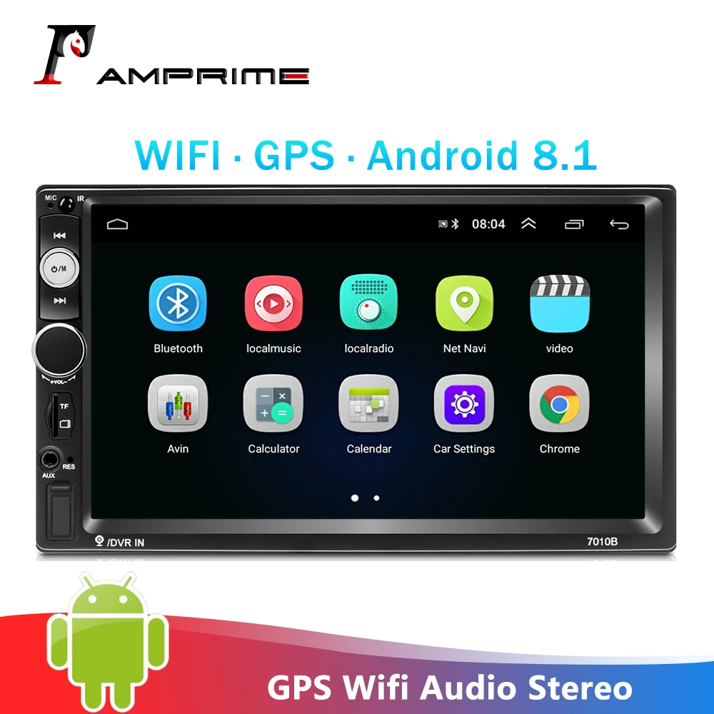 AMPrime 2 din автомагнитола Android 7 &quotBluetooth gps Wifi аудио стерео MP5 мультимедийный плеер