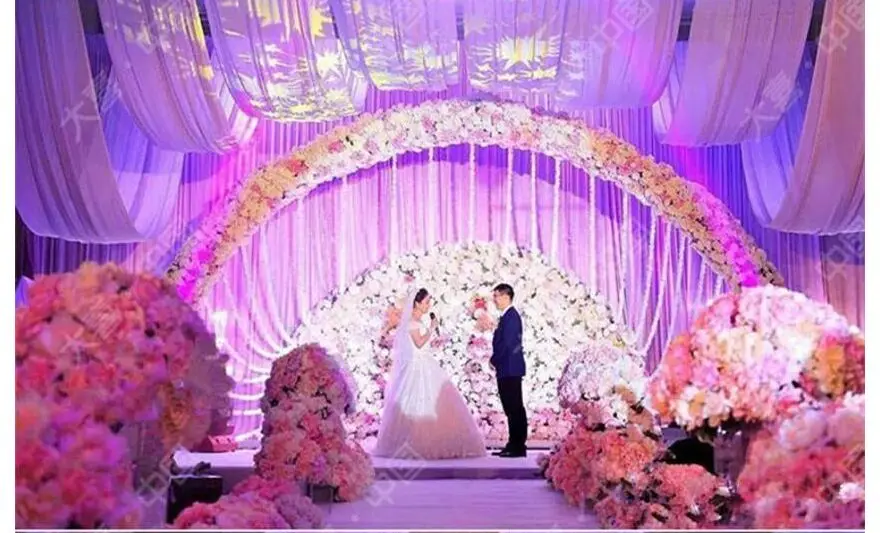 50CMX 20cm Simulation Wedding Rose Hydrangea Arrangement Flower Square Decorative Wedding Background Decorative flower 10pcs