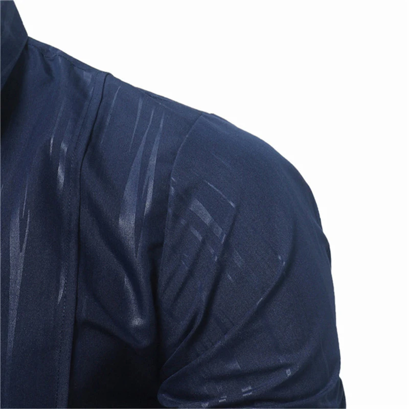 Короткая Стильная мужская рубашка, однотонная, Азиатский Размер 3XL, тонкая блуза высокого качества, Мужская одежда, топы с отложным