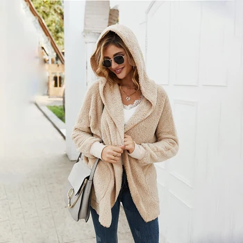 

Winter Women Coat Casual Zipper Plush Hoodies