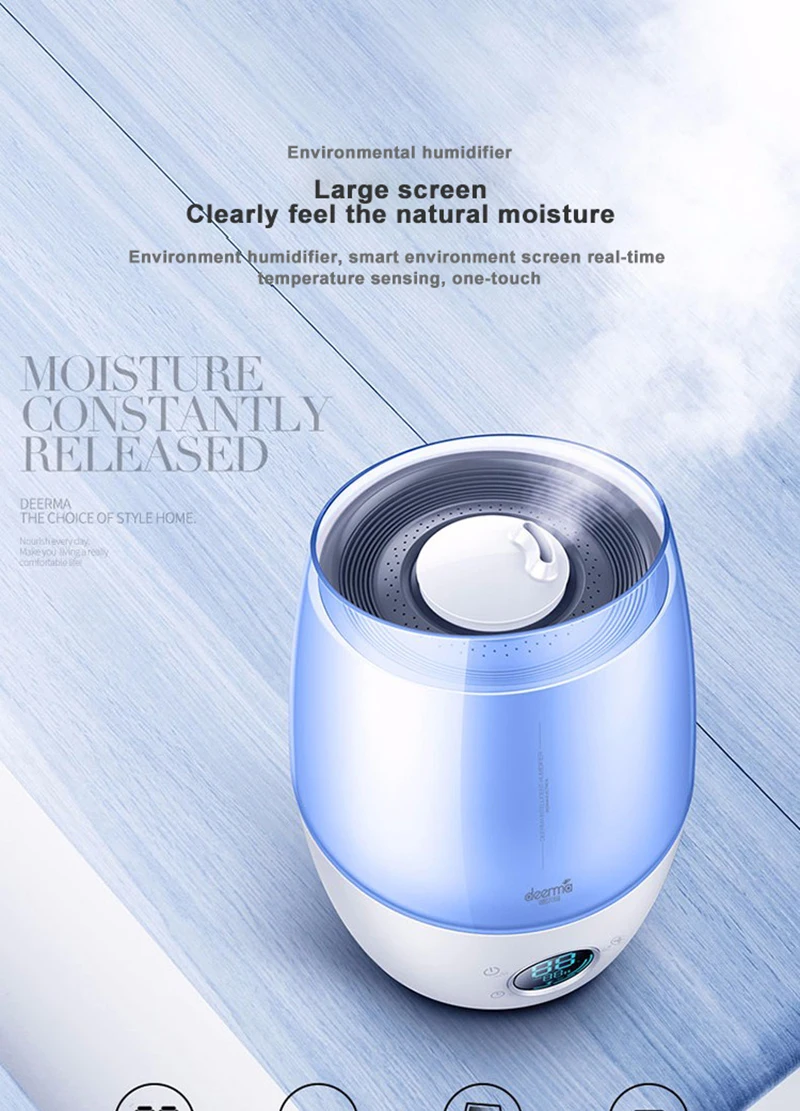 Xiaomi 4.5L Humidifie интеллектуальная Постоянная Влажность домашняя Бесшумная мини-офисная спальня ароматерапия Серебристая ионная увлажнение воздуха