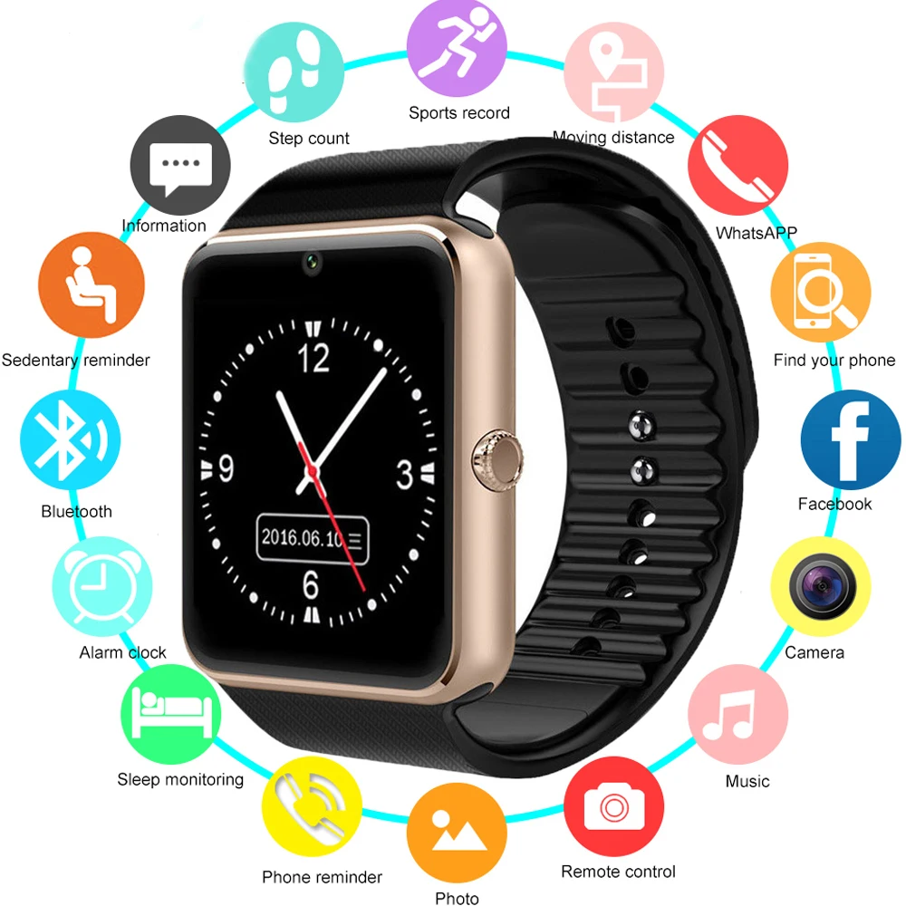 

Smart Clock GT08 Children Men Women Clock SIM Phone Camera Bluetooth Smartwatch gt 08 Connect Android IOS PK Q18 digital watch