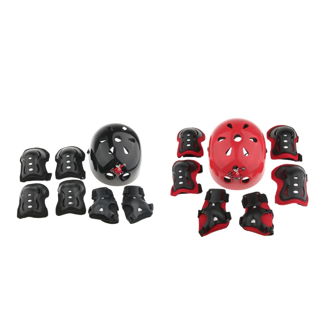 2 Set Kids Roller Skating Bicycle Knee Wrist Guard Elbow Pad Skateboard Scooter Knee Pad
