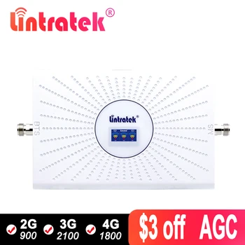 

Lintratek signal booster 2G 3G 4G 900 2100 1800 mobile phone repeater GSM 900MHZ UMTS 2100MHZ LTE 1800MHZ amplifier with AGC ALC