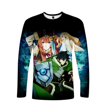 

The Rising of the Shield Hero 3D t shirt Long sleeve t-shirt letter printing trend T-shirt casual bottoming round neck shirt