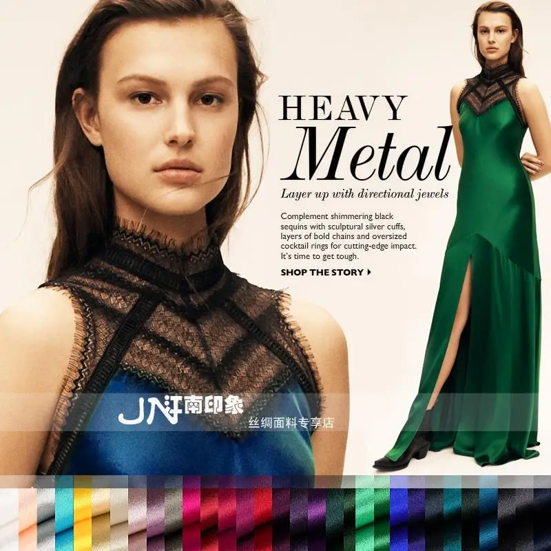 

2019 Sale Patchwork Free Shipping European And American Famous 40m Wrinkle-resistant Heavy Satin Silk Evening Dress Fabrics