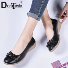 DORATASIA/Размеры 35-45; новые модные женские туфли из натуральной кожи на плоской подошве с украшением; женские повседневные туфли-лодочки на плоской подошве; сезон весна-лето; женские лоферы