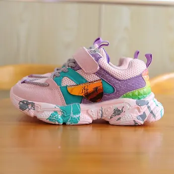 

New Toddler Sport Shoes For Unisex Fashion Pink Girls Shoes Size 26-36 Boy Casual Flat Sneakers Luxury Brand Kids Running Shoes