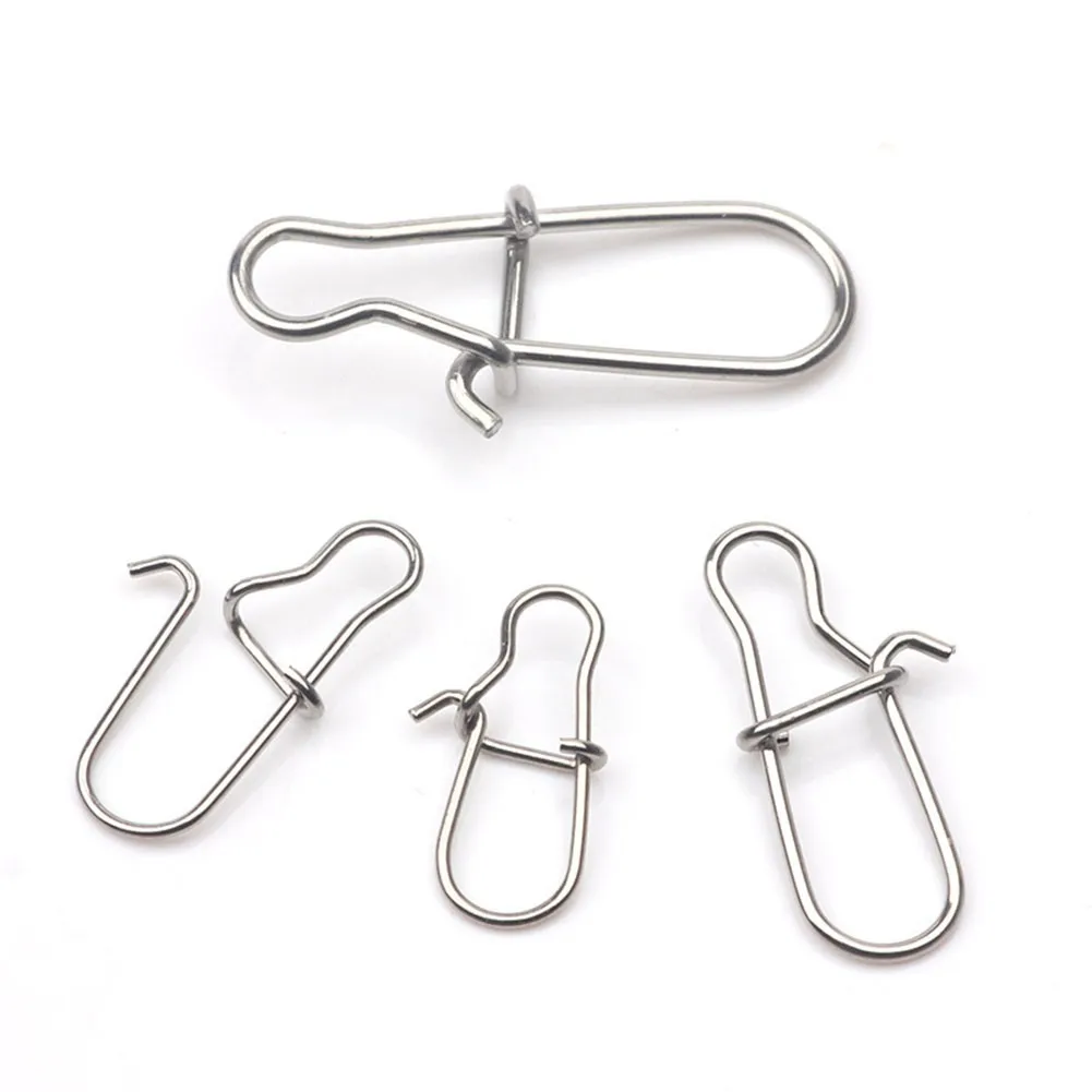 

Durable Hot Sale Newset Pratical Lock Snap Connectors Set Stainless Steel 50pcs Fishing Hook Professional Rings