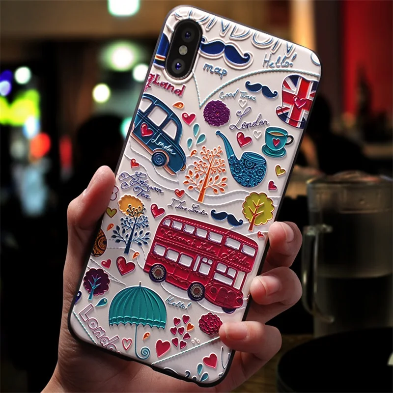 LISCN чехол для телефона iPhone 5 5S SE 6 6s 6plus 6s Plus 7 8 7Plus 8Plus X XS XR Xs Max 11 11 Pro 11 Pro Max противоударный милый чехол - Цвет: Romantic Bus