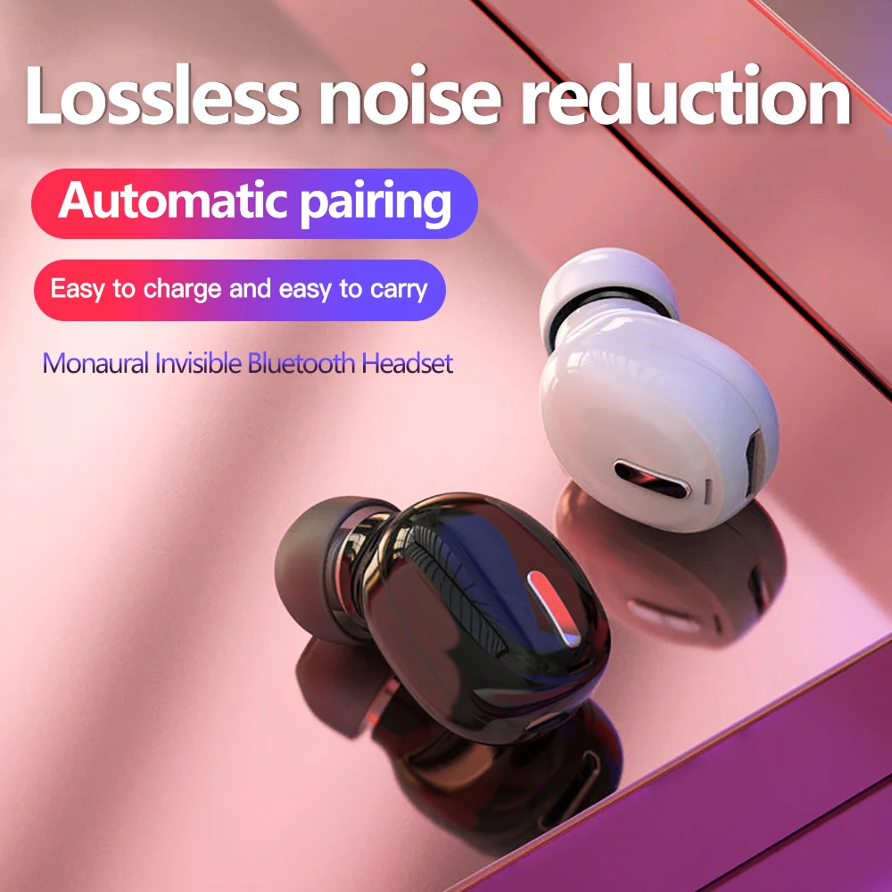 

Mini In-Ear 5.0 Bluetooth Earphone HiFi Wireless Headset with Mic Sports Earbuds Handsfree Stereo Sound Earphones for All Phones