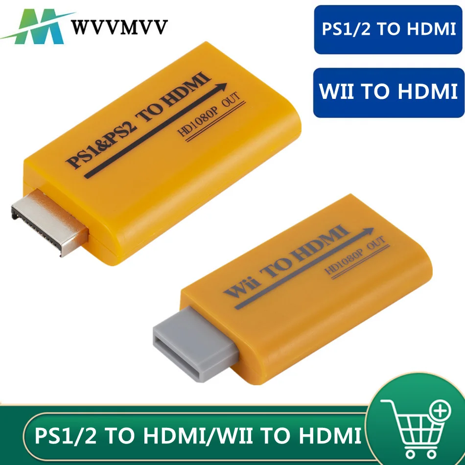 HD 1080P PS1/PS2 To HDMI Converter Adapter Wii to Wii2HDMI-compatible for PC HDTV Monitor | Электроника