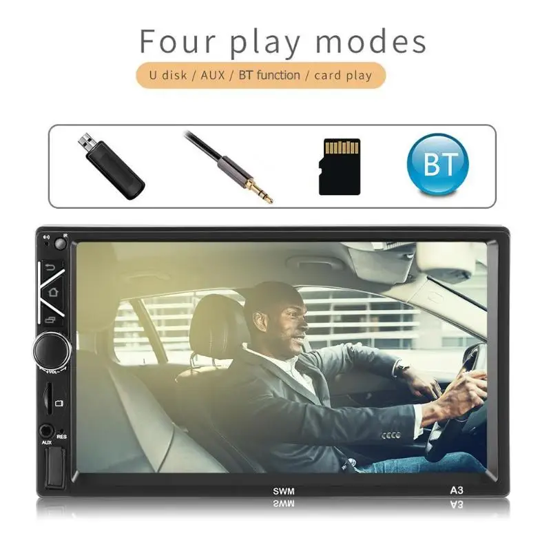 2 DIN 7 дюймов Авто Радио 1 г+ 16 г сенсорный экран Android 8,1 стерео MP5 плеер gps зеркало ссылка WiFi Bluetooth Авторадио