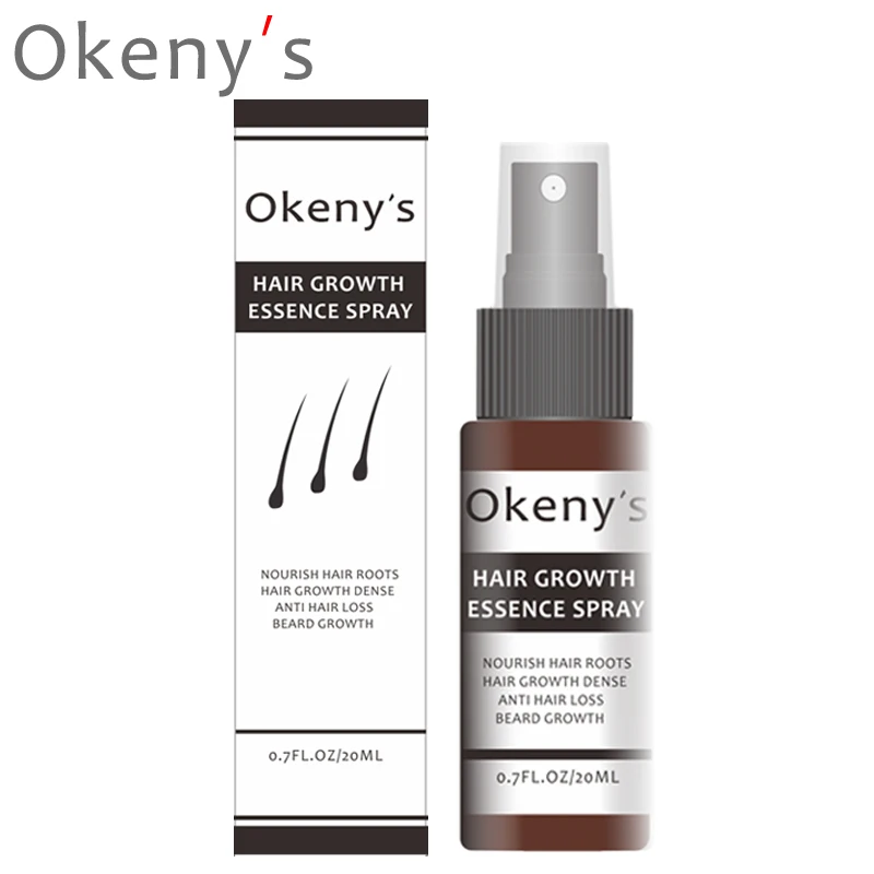 Okeny's 20 мл, эссенция для роста волос, спрей для роста, масло для предотвращения облысения, против выпадения волос, уход за волосами, питательный, укрепляющий корни волос