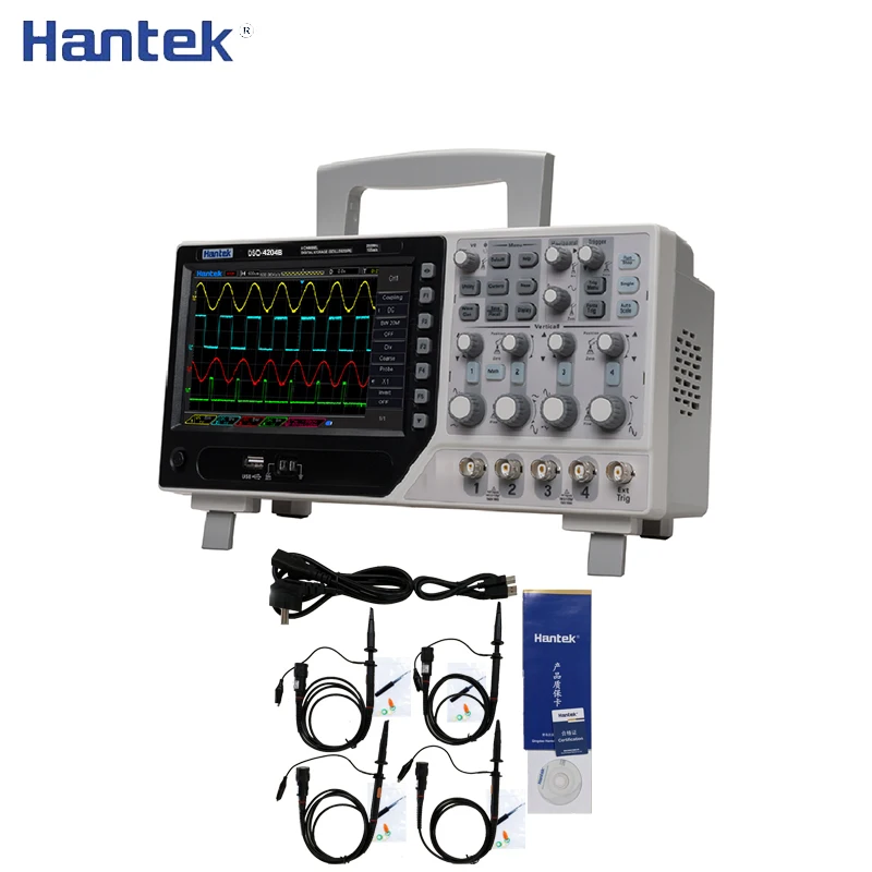 Hantek DSO4204B USB цифровой осциллограф 4 канала 200 МГц 1GSa/s длина записи 64K AC110-220V