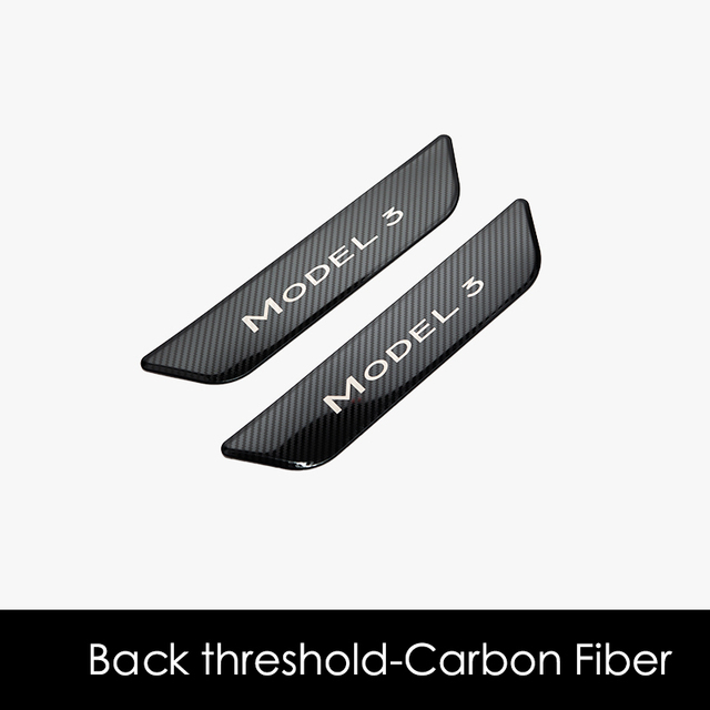 Steel Car Door Sill Scuff Plate for Tesla MODEL 3 Welcome Pedal Strip Carbon fiber Type Door Decoration Wrap Cover