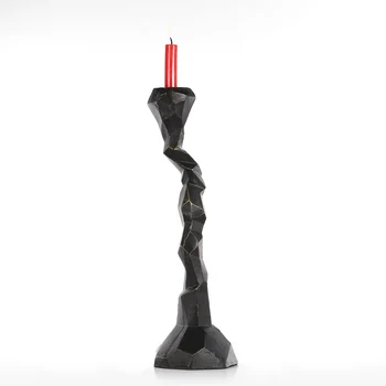 

Tooarts Art Candlestick Metal Sculpture Irregular Surface Vintage Effect Candlelight Dinner Table Ornament Wedding Decoration
