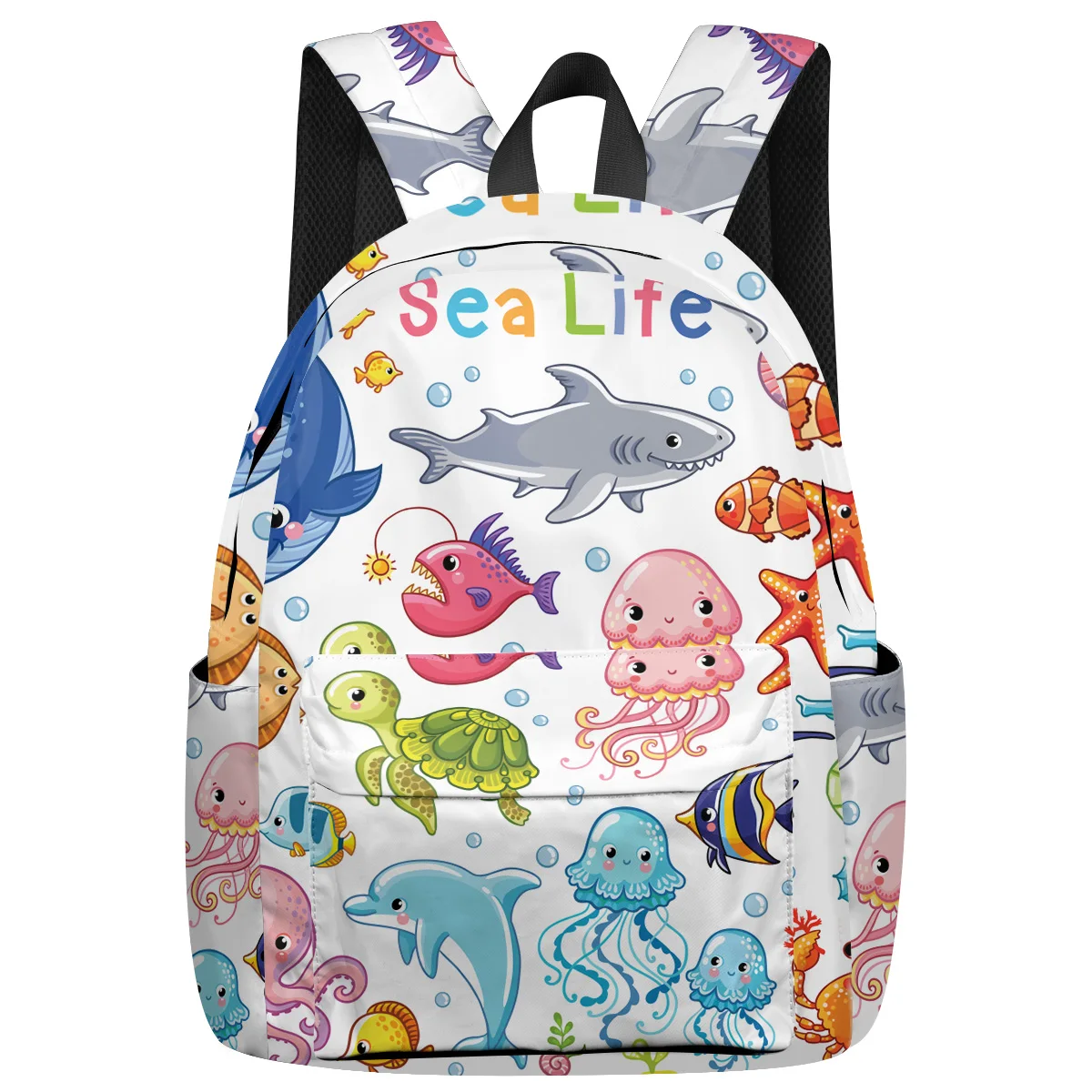 

WHEREISART Undersea Animals Sae Life Cartoon Backpacks Laptop With Usb Charging Port Tactical Backpacks Shoes Compartment