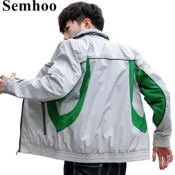 

2020 spring and autumn stand collar jackets Japanese stitching long sleeves casual coats