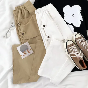 

Safari Style Design Long Skirt Women Casual Irregular Stitching Buttons Elastic High Waist Khaki Long Skirt Cotton Bottoms