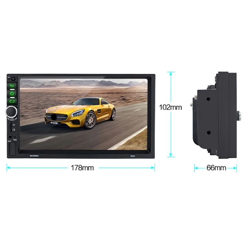  Android 8.1 Car Stereo GPS Navi MP5 Player Double 2Din WiFi 7 Inch Quad Core BT with 4LED Cam