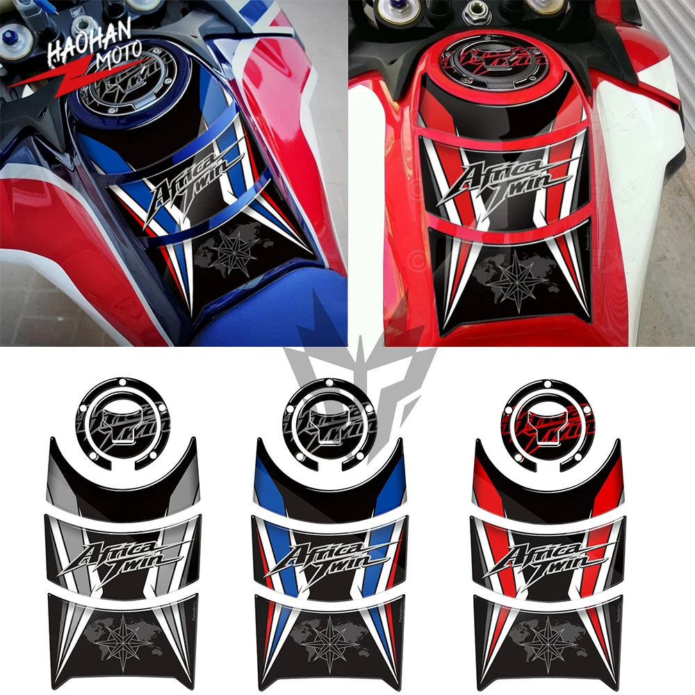 3D Motorcycle Fuel Gas Cap Sticker Tank Pad Protector Case for Honda CRF1000L Africa Twin 2016-2019