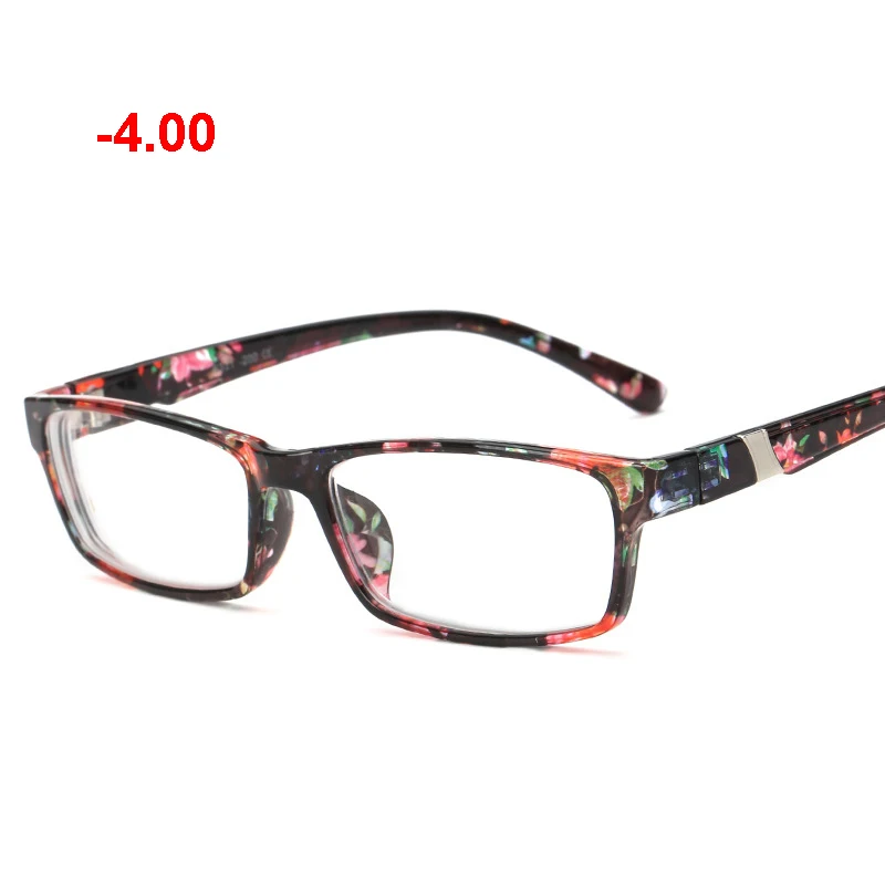 multicolor -4.00 Очки для женщин и мужчин с оптической отделкой от близорукости, по рецепту прямоугольные оправа для очков близорукие модные очки прозрачные очки - Цвет оправы: multicolor -4.00