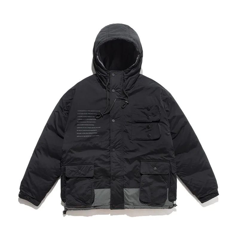 

Winter New Jacket Men Warm Thick Fashion Solid Color Casual Tooling Hooded Coat Man Streetwear Loose Cotton Male Clothes M-2XL