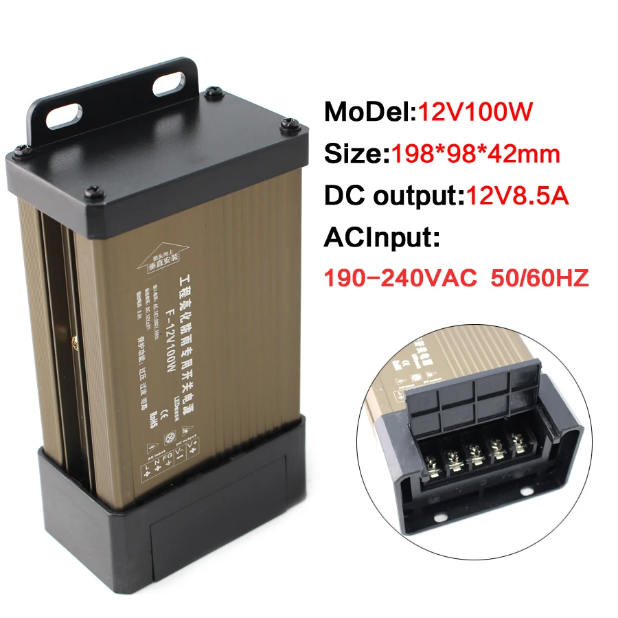12V источник питания трансформаторы для освещения AC 110 220 V адаптер DC открытый