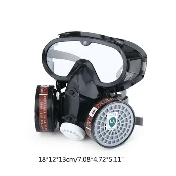 

Dual Pot Industrial Gas Mask Respirator Anti Dust Filtter Goggles For Spray Chemical