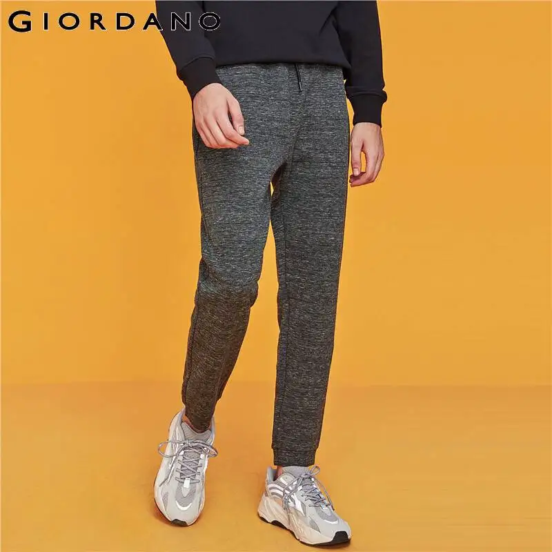 

Giordano Men Pants Elastci Waistband Knit Pants Interlock Full Length Casual Trousers Pantalon Homme Heather Color 01119096