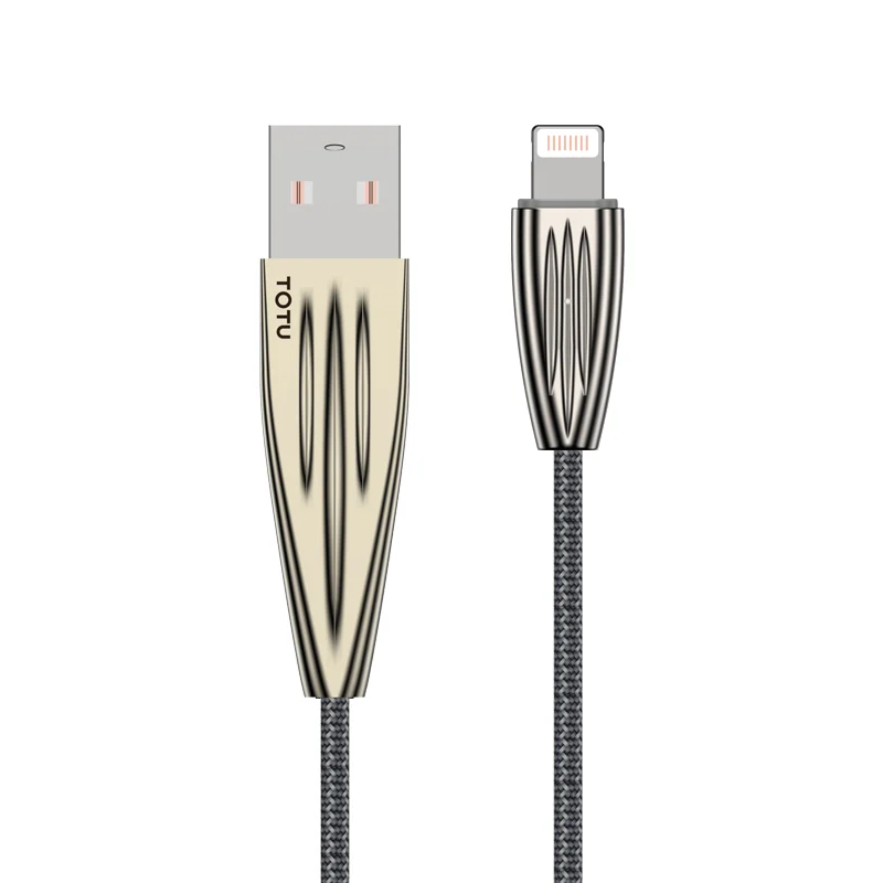 TOTU нейлоновые кабели для быстрой зарядки usb из цинкового сплава Iphone Xs Max кабель X 8 7
