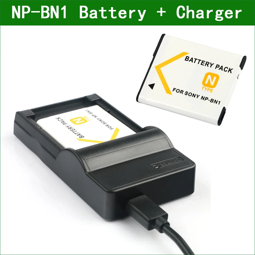 NP-BN1 NP BN1 NPBN1 цифровой Камера Батарея + Зарядное устройство для Sony комплектующие