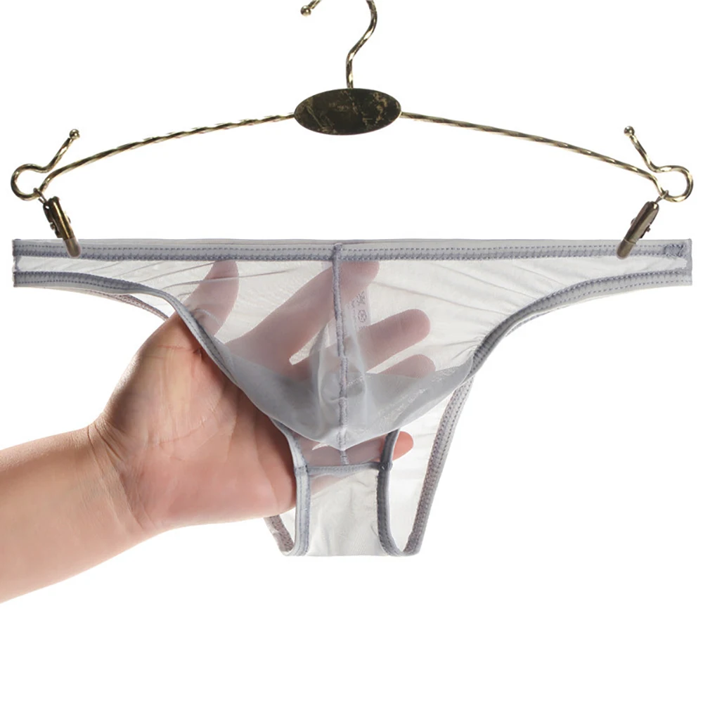 

Men's Low Rise Underwear Briefs Sexy Breathable Male Panties Hombre See Through Man Gay Mesh Transparent Ultra-thin Underpants