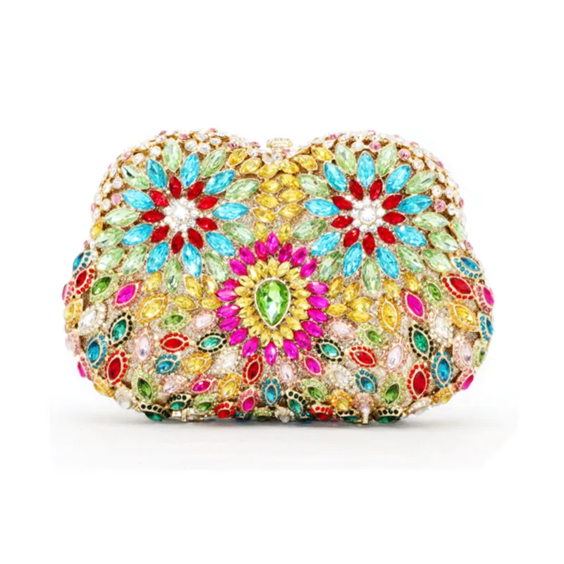 

Hot Fashion Clutches Elegant Luxury Red Crystal Diamond Wallet Brand Wedding Purses Square Handbag Turquoise Toiletry Bags