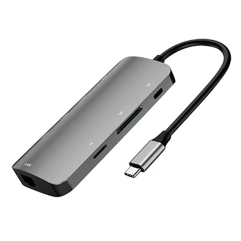 

Type-C Docking Station 8 In 1 3-Port USB Splitter / HDMI / Gigabit LAN PD Charging Expansion Dock