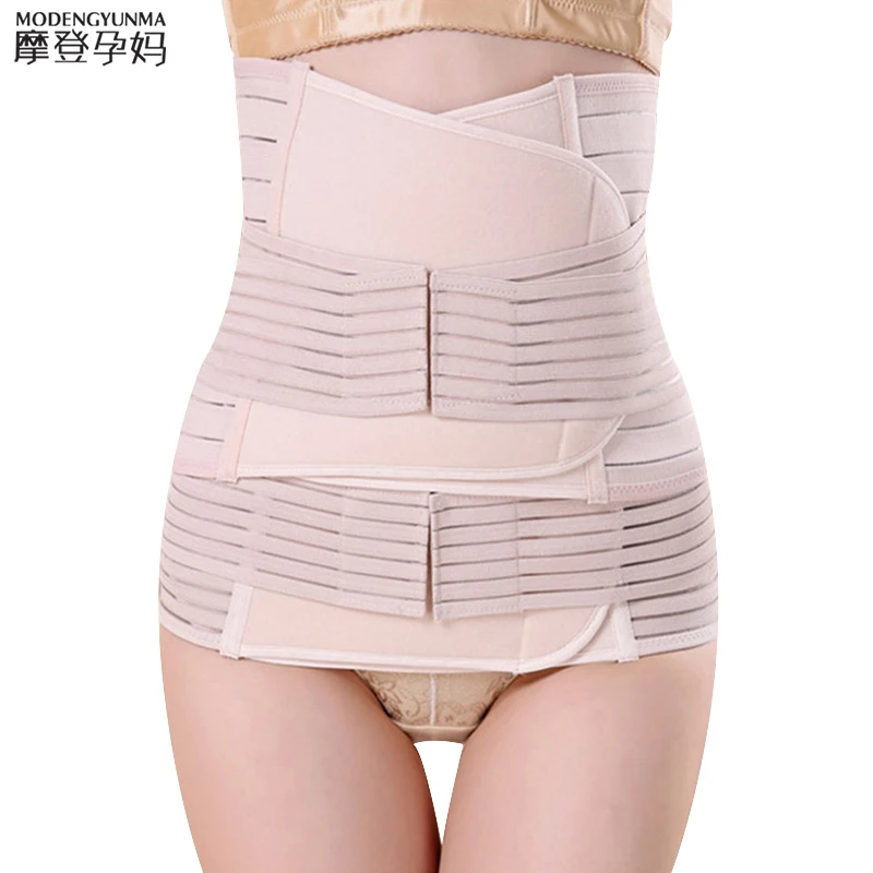 Women Maternity Postnatal Belt Women Slim Shapers New After waist corset Pregnant Pregnancy Bandage Belly Band 3pieces Set