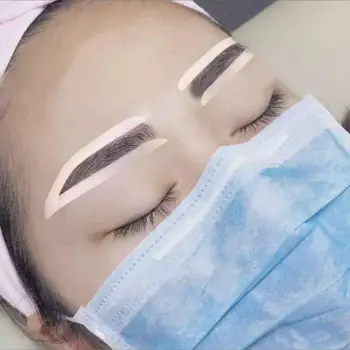 

6Pairs Disposable DIY Drawing Guide Styling Eyebrow Tattoo Shaping Sticker Auxiliary Template Brow Stencil Card Makeup Beauty