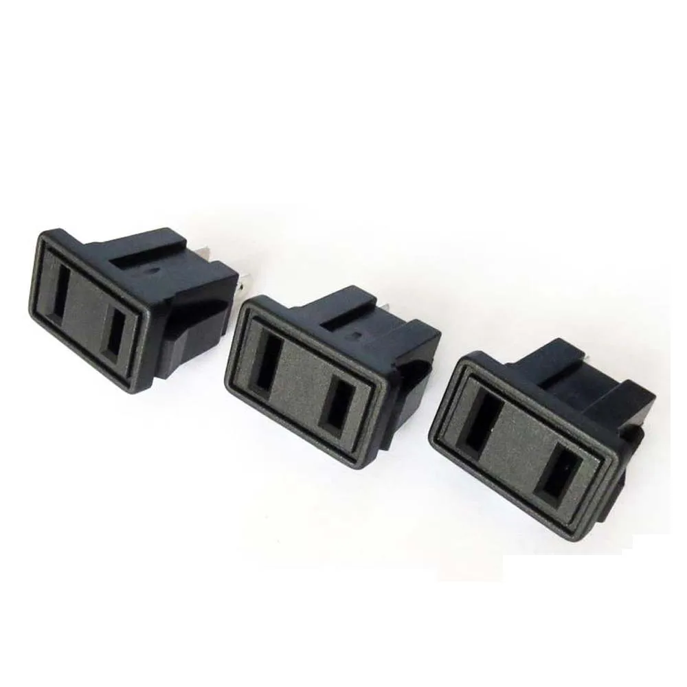 2pin US Industry multifunctional Panel Power outlet Japan American Universal electrical AC power socket 250V 10A Black