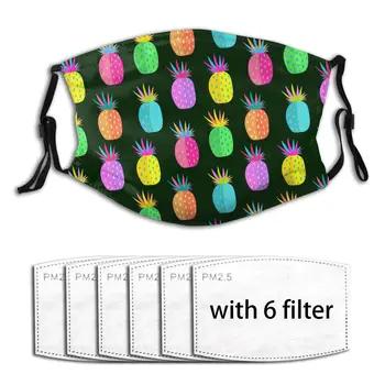 

Crazy Pineapple Windproof Breathable Air Pollution 2020 Fashion Printing PM2.5 With Filter Mask Mouth-muffle Face Mask