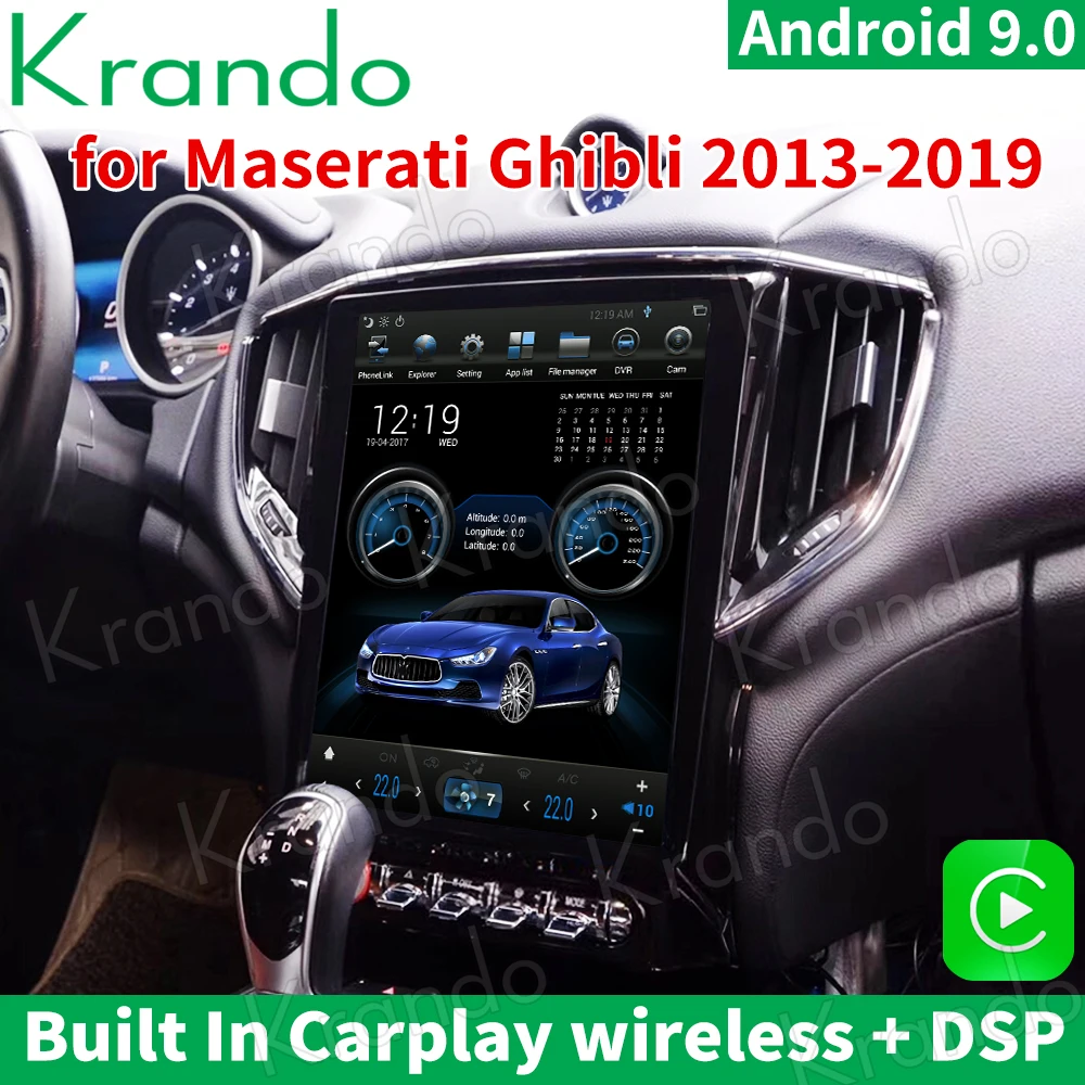

Krando Android 11.0 12.1" Tesla Style Vertical Screen Car Radio For Maserati Ghibli Multimedia System GPS Navigation Player