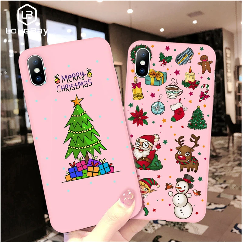 Lovebay Merry Christmas Santa christmas Tree чехол для iPhone 11 Pro Max X XR Xs 6 6s 7 8 Plus 5 5S SE мягкие чехлы девочек
