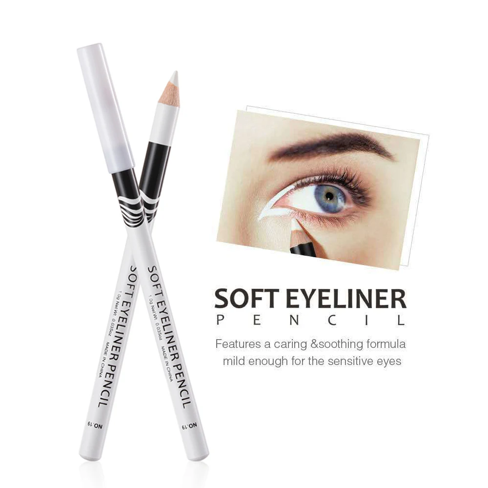Description Picture 2 of itemWhite Eyeliner Pencil Brighten Smooth Soft Eye Liner Pen Makeup Waterproof Easy To Wear White Eyeliner Women Cosmetics